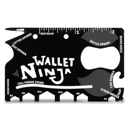 Ninja tegnebog -multifunktionelt 18in1 værktøjskort
