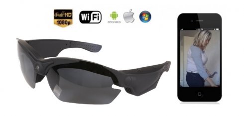 Wifi očala s fotoaparatom FULL HD z UV-filtrom