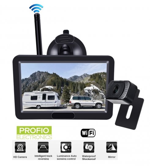 Ensemble de caméras de voiture sans fil - moniteur 5" + mini caméra HD arrière (protection IP68)