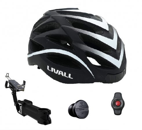 サイクルヘルメットセット - Livall BH62自転車用ヘルメット+ 5000mAhパワーバンク付きマルチ機能拡張+ナノスピードセンサー