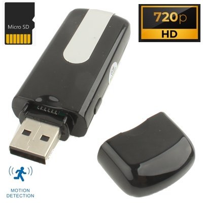 カメラ付き USB キー - スパイ カメラ HD 解像度 + モーション検出