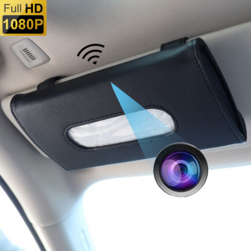 Porte mouchoir - caméra cachée espion dans voiture + WiFi + FULL HD 1080P