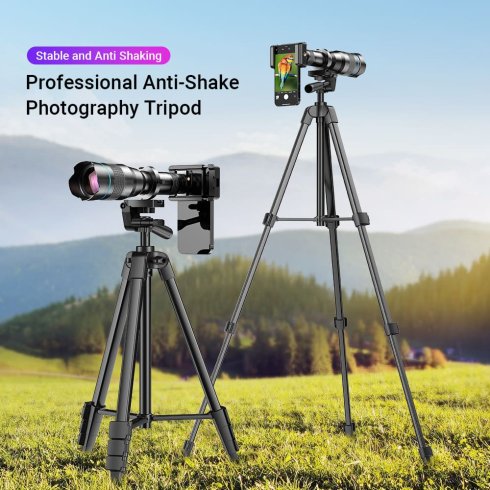 Teleobjetiva para celular zoom 60x com suporte e tripé ajustável 43 - 137 mm