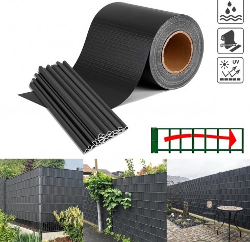 Lames de rechange pour clôture en vinyle - Bande de remplissage en PVC pour panneaux rigides de clôture (grille) - hauteur 19 cm