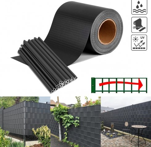 Vinyl fence replacement slats - PVC fillings strip for fence rigid panels (mesh) - height 19cm