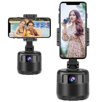 Voinap Treppiede estensibile per tracciamento automatico del viso con luce, treppiede rotante a 360°, controllo automatico o manuale, riprese fotografiche intelligenti per video, vlog, live streaming
