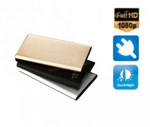 מצלמת בנק כוח 5000mAh - דק במיוחד + נורת LED FULL HD + IR