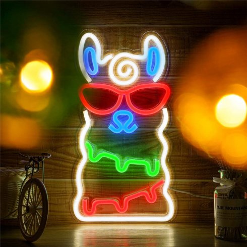 LED-Beleuchtung (Banner an der Wand) - Neon-Logo (Schild) LAMA