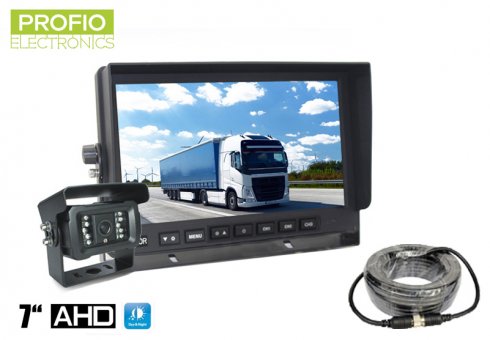 AHD parkovací set LCD monitor do auta 7" + 1x kamera s 18 IR LED