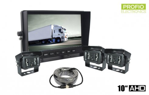 Parcheggio universale AHD con monitor da 10 "+ telecamera 3x con 18 LED IR