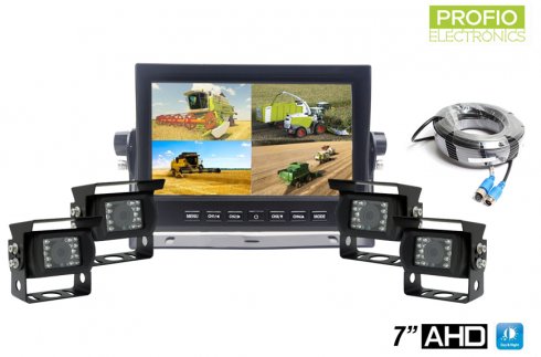 Kit for reversing AHD LCD HD car monitor 7"+ 4x HD camera with 18 IR LEDs