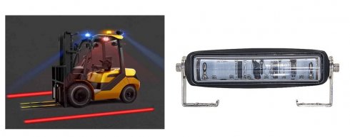 Feu de sécurité LED Line Beam pour chariot élévateur 18W (6 x 3W) + protection IP67