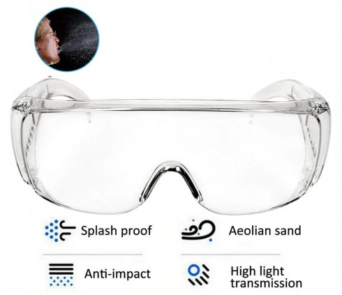 Erwachsene Schutzbrille Transparent Glas-Augen-Schutz Arbeits Anti-Staub-Brillen 