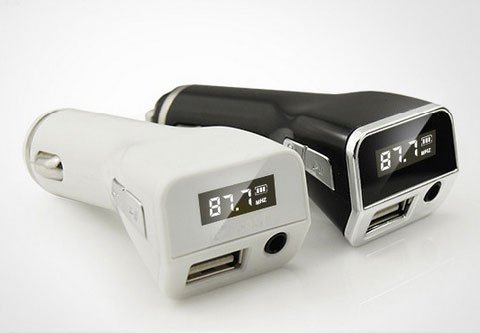 Moderný FM transmitter do auta + AUX + USB nabíjačka