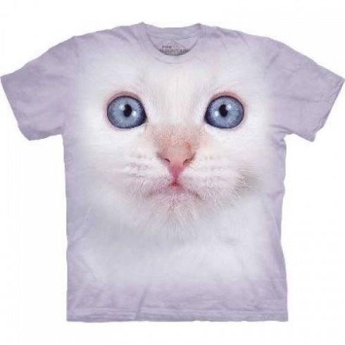 Camiseta com cara de animal - gato branco