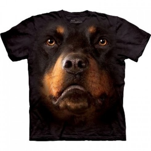 T-shirt ng mukha ng hayop - Rottweiler