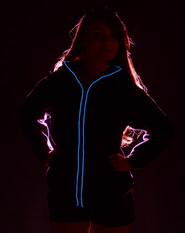 Led Hoodie - Neonski plavi