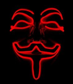 หน้ากากส่องแสง Anonymous - สีแดง