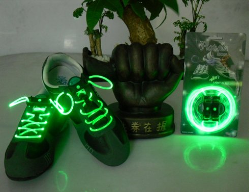 LED kurpju šņores - zaļas