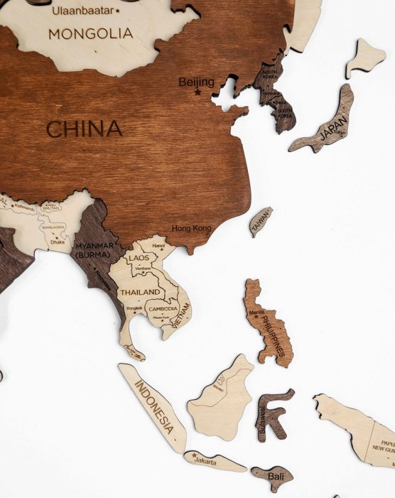 3D wooden wall maps of the world | Cool Mania