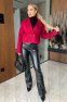 Dámský krátký kabát v červené barvě - VELORICA - fashion Julzz