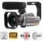 4K videokamera Ordro AZ50 s nočným videním + WiFi + teleobjektív + makro objektív + LED svetlo + kufrík (FULL SET)