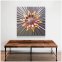 3D Wall Paintings - Metal (aluminum) - LED backlit RGB 20 colors - Diamond flower 50x50cm