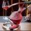Jarra de vino de cristal - Juego de decantador de vino giratorio de lujo para vino tinto (color dorado/plateado)