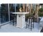 Bar table from concrete with an integrated gas fireplace(propane) for the exterior