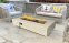 Outdoor-Gasfeuerstelle + Garten-Couchtisch aus Beton und Travertin 152x70 cm LUMISA beige