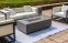 Mesa de exterior con chimenea - Mesa de hormigón con chimenea para jardín/terraza - 140x70cm LUXURIO gris