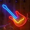 LED világító neon logó a falon - GITÁR