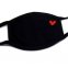 Siyah yüz maskesi - HEART tasarımı ile% 100 pamuk