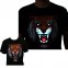 LED T-shirt - Tiger (Head) glowing + flashing tshirt