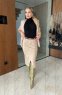 Dlouhá sukně elegantní pro ženy - kremová barva - INOVAR - fashion Julzz