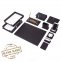 Accessoires de bureau en cuir - Ensemble de bureau de luxe SET 14 pièces (cuir noir)