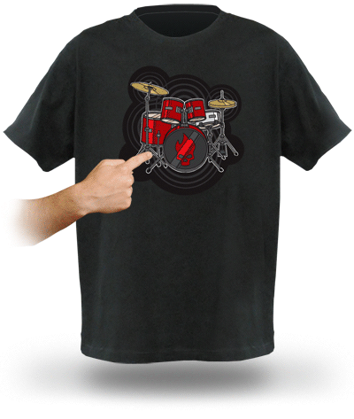 Geek-t-shirt med elektroniska trummor