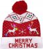 Žieminė kalėdinė kepurė su pom pom – Šviečianti kepurė su šviesos diodu – MERRY CRISTMAS