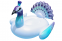 Inflable para adultos - Pavo real blanco