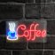 Tänds skyltar COFFE - Neon LED-kort
