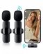 SET Belaidis išmaniojo telefono mikrofonas 2x su siųstuvu su USBC + Clip + 360° įrašymas