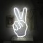 LED neon illuminated logo on the wall - PEACE