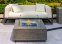 Erdgas Feuerstelle - Betonkamin (Propan Butan) Outdoor + Tisch 91x91cm OLYMP grau