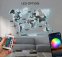 Drevená LED mapa na stenu podsvietená 3D Šedá - (App mobil + diaľkový ovládač) - 200x120 cm