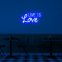 Logo LED lampu 3D di dinding - Love is Love 50 cm