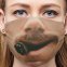 Design 3D de máscara facial engraçada - OLD GENTLEMAN sorri com charuto