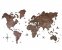 Peta dunia kayu di dinding - warna walnut gelap 150 cm x 90 cm