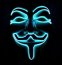 Neon masks Anonymous - Blue