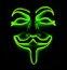Неоновая маска Anonymous - зеленая