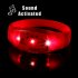 Pulsera LED - Rojo sensible al sonido.